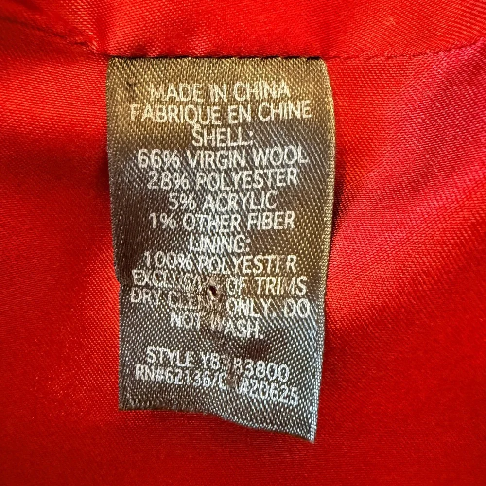 Guess Jeans Plaid Wool Blend Coat Womens L Black White Red Preppy Academia - Picture 16 of 16